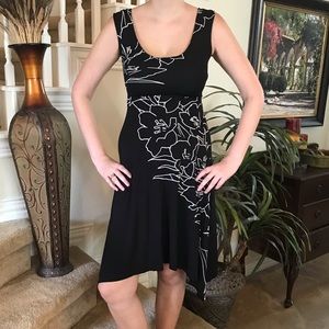Anthro Tracy Reese Black & white flower dress
